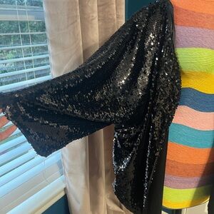 Sequins shirt sleeve kimono